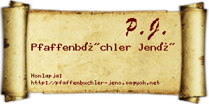 Pfaffenbüchler Jenő névjegykártya