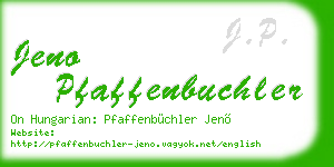 jeno pfaffenbuchler business card