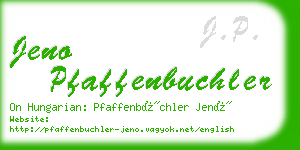 jeno pfaffenbuchler business card